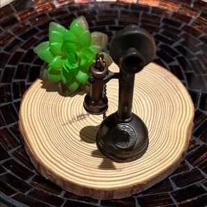 Vintage die cast pencil sharpener miniature rotary Phone Figurine